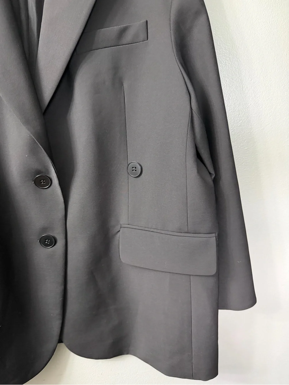 Tibi Menswear Double Breasted Button Front Blazer Dress in Black Large